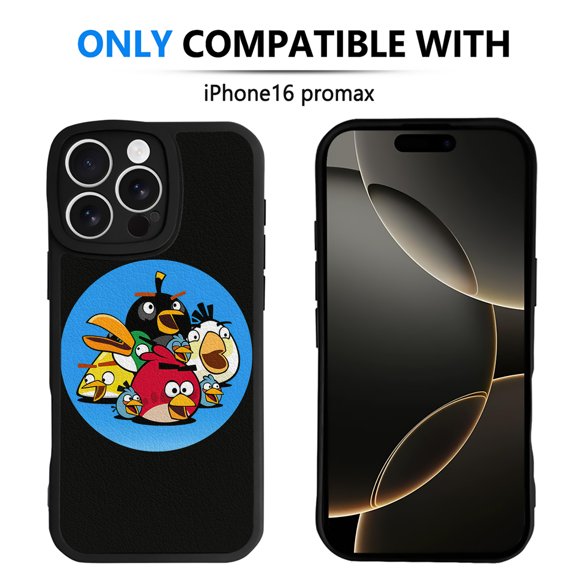 （画像用） Angry Birds アングリーバード 【iPhone 16シリーズ対応】シリコンスマホケース（レザー調） 材質：シリコン
